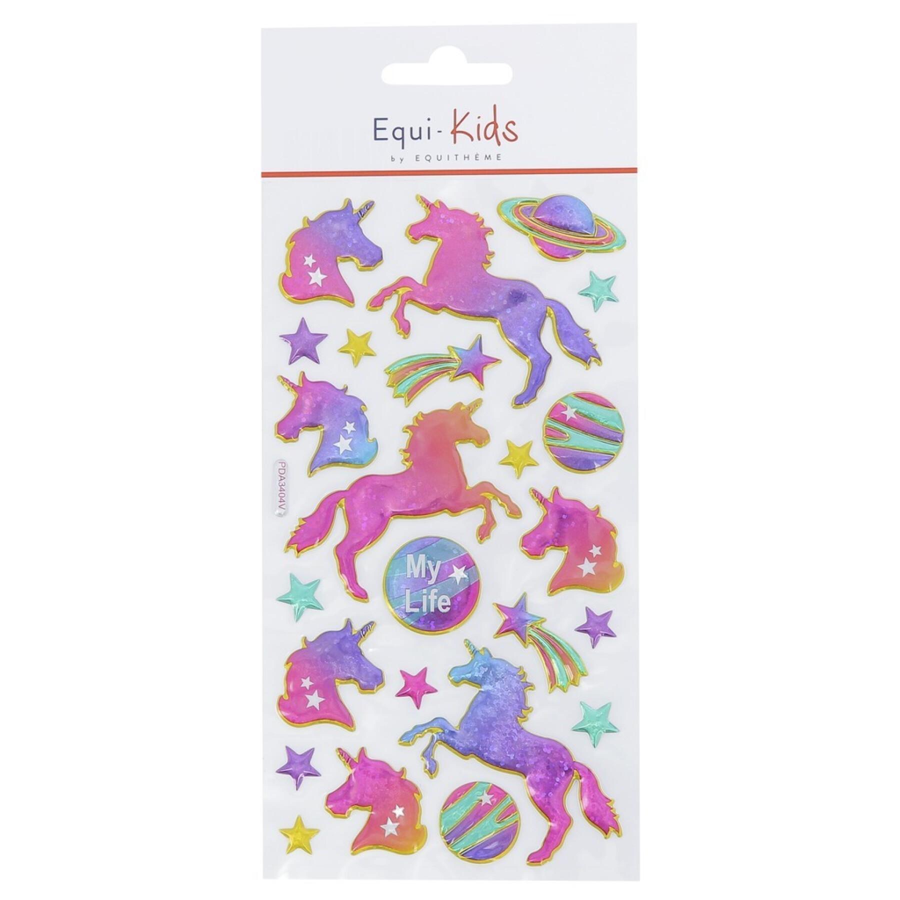 Set di 5 adesivi per l'equitazione - adesivi unicorno my life Equi-Kids  Relief - Scuderia