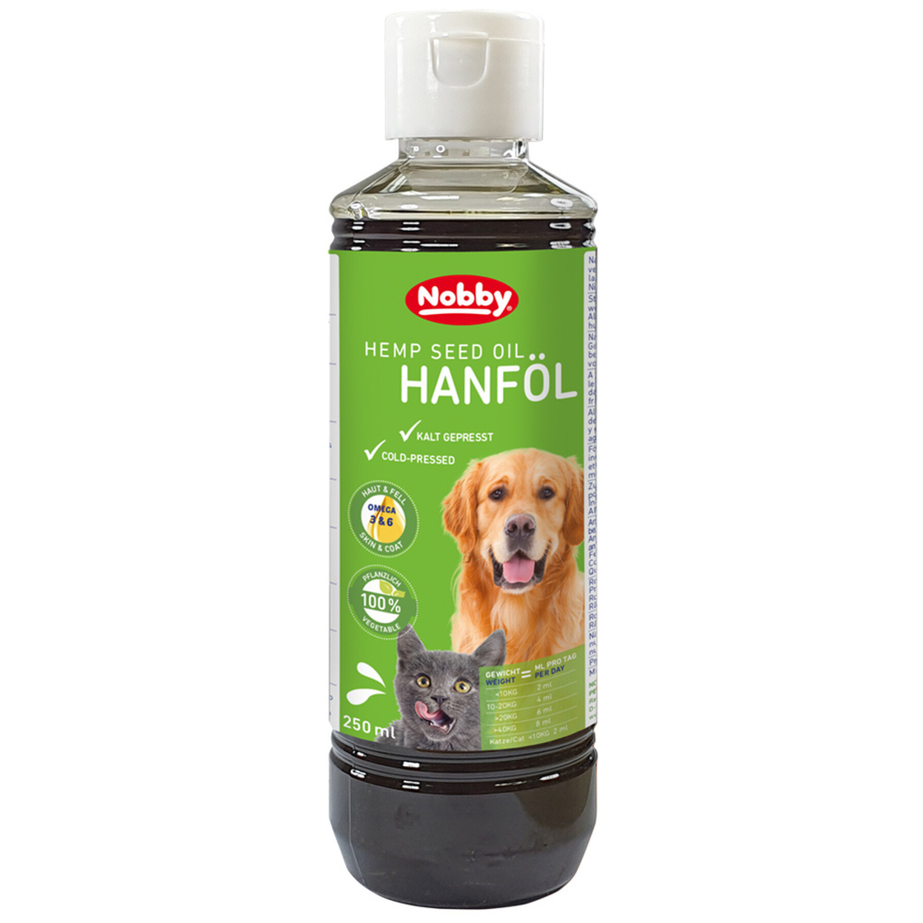 Integratore alimentare per cani e gatti - Olio di semi di canapa Nobby Pet