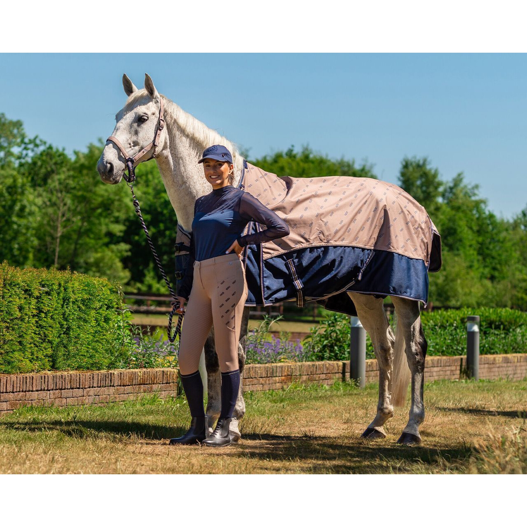 Pantaloni da equitazione da donna a media aderenza QHP Summer Focus