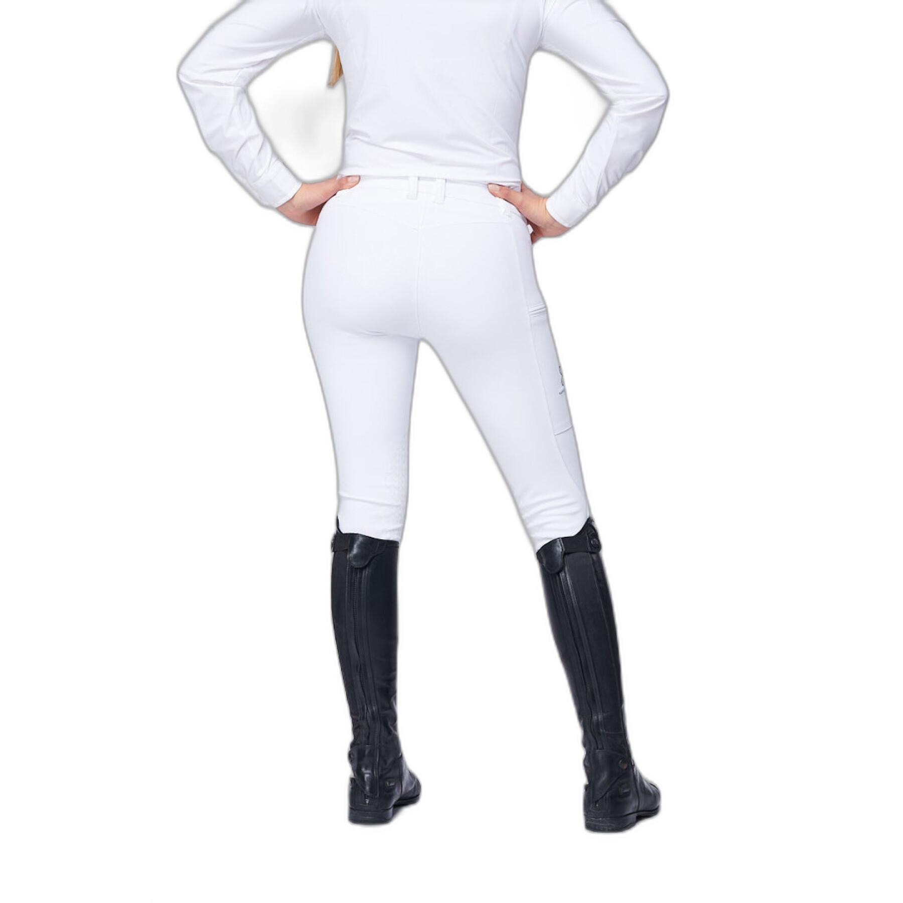 Pantaloni da equitazione da donna a media aderenza Sabbia Bianca Venus