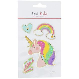 Set di 5 adesivi da equitazione - adesivi unicorno + strass Equi-Kids Relief