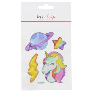 Set di 5 adesivi per l'equitazione - unicorno + pianeta adesivi Equi-Kids Relief